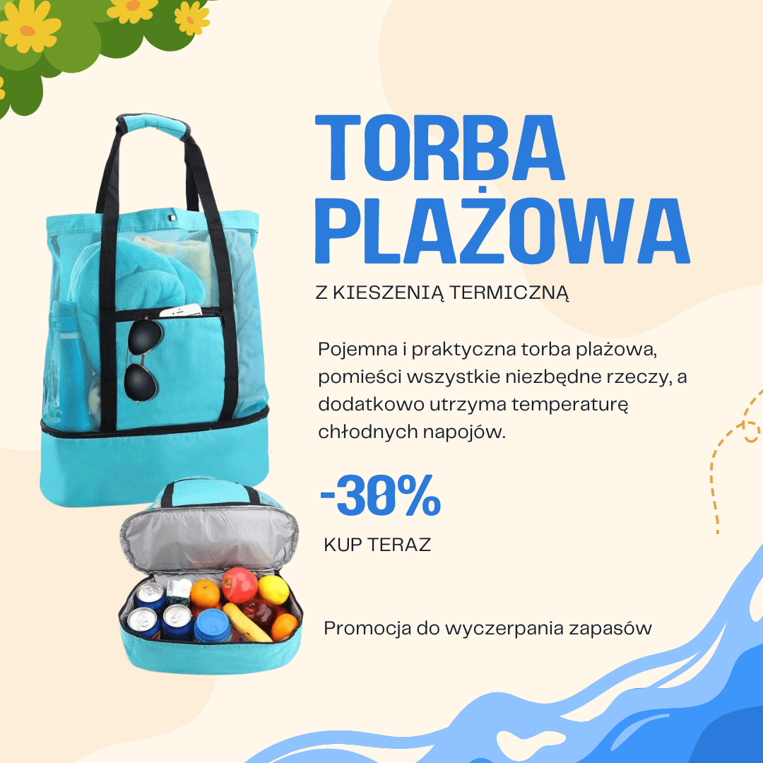 Torba plażowa z kieszenią termiczną